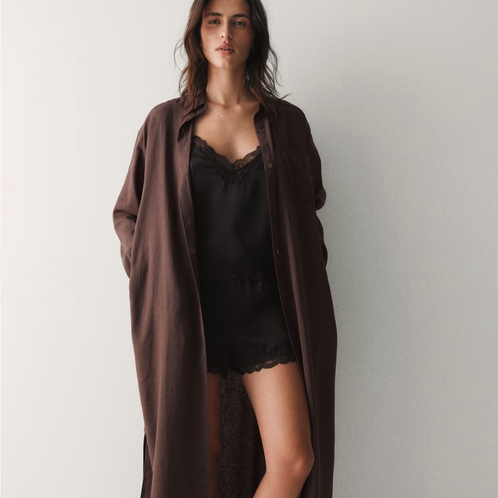H&M long sleeve linen dress